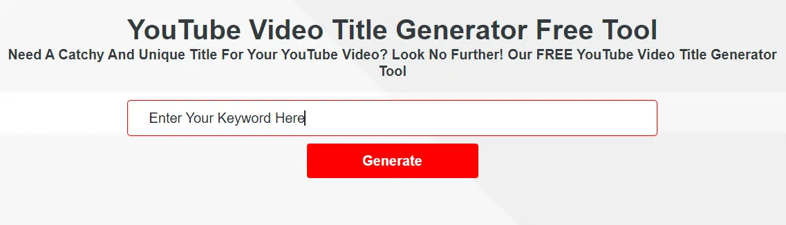 YouTubr Title Generator Tool
